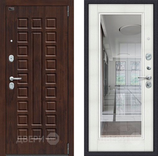 Входная металлическая Дверь Bravo Porta S-3 51/П61 с зеркалом Бьянко в Одинцово