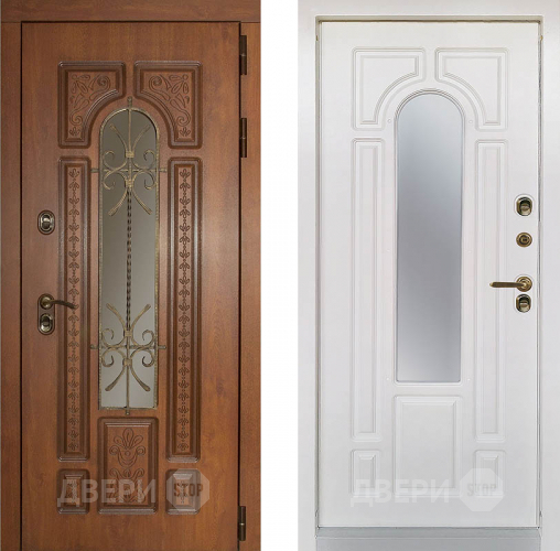 Дверь Заводская Лацио Термо Орех золотой/ Вайт (с терморазрывом) в Одинцово