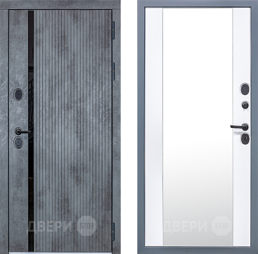 Входная металлическая Дверь Сударь МХ-46 Бетон Зеркало в Одинцово