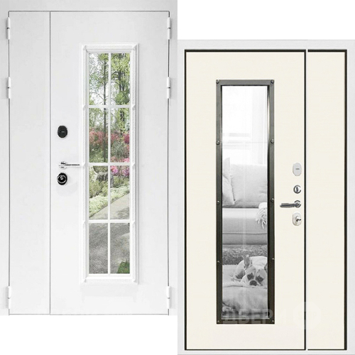 Входная металлическая Дверь Дверной Континент Тичино Двустворчатая Белая в Одинцово