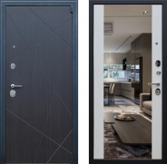 Дверь АСД Вектор с зеркалом Лиственница белая