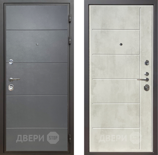 Входная металлическая Дверь Шелтер (SHELTER) Комфорт Лофт графит 11 Бетон крем в Одинцово