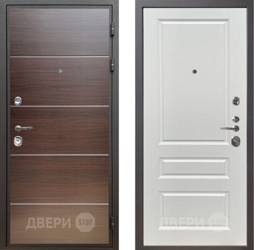 Дверь Шелтер (SHELTER) Комфорт Венге структурный горизонт 1 Белый ясень в Одинцово