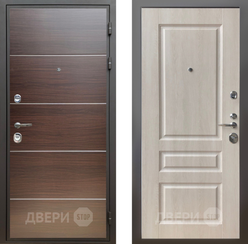 Входная металлическая Дверь Шелтер (SHELTER) Комфорт Венге структурный горизонт 3 Дуб филадельфия крем в Одинцово