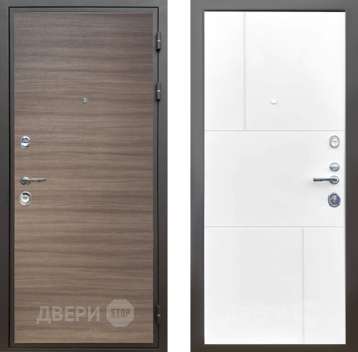 Входная металлическая Дверь Шелтер (SHELTER) Комфорт Дуб тоскано поперечный 8 Белый матовый в Одинцово