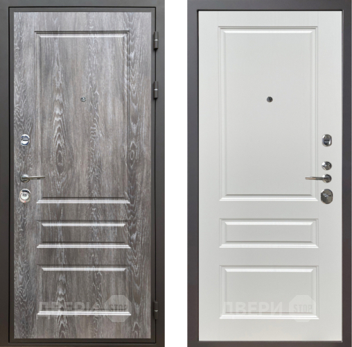 Входная металлическая Дверь Шелтер (SHELTER) Комфорт Дуб шале серебро 1 Белый ясень в Одинцово