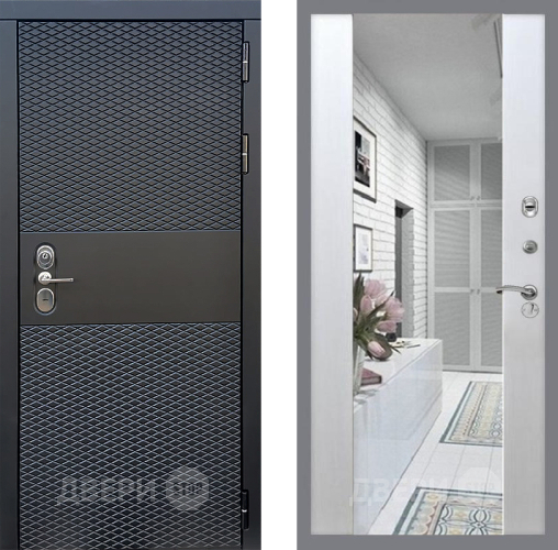 Входная металлическая Дверь Стоп БЛЭК CISA Зеркало СБ-16 Лиственница беж в Одинцово