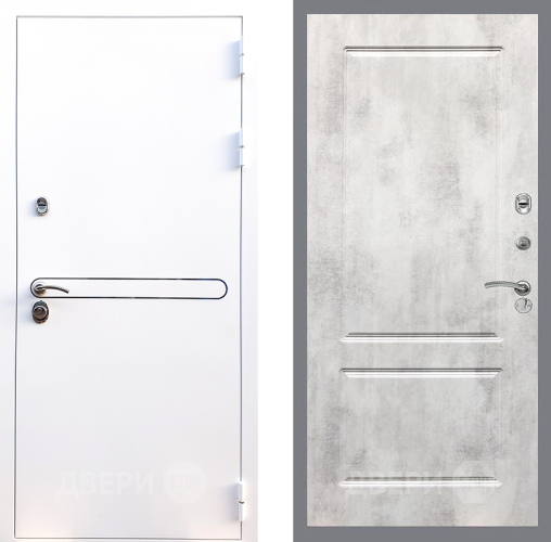 Входная металлическая Дверь Стоп Лайн Вайт ФЛ-117 Бетон светлый в Одинцово