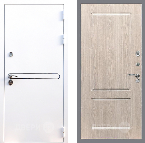 Входная металлическая Дверь Стоп Лайн Вайт ФЛ-117 Беленый дуб в Одинцово