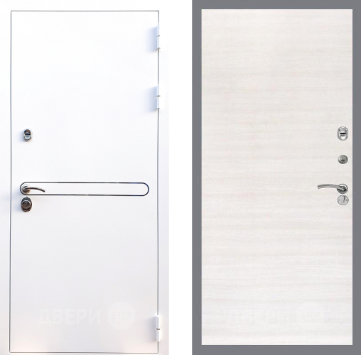 Входная металлическая Дверь Стоп Лайн Вайт Гладкая Акация светлая в Одинцово