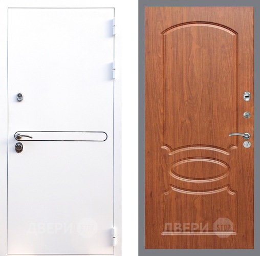 Входная металлическая Дверь Стоп Лайн Вайт ФЛ-128 Береза мореная в Одинцово
