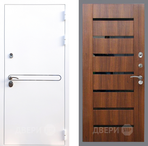 Входная металлическая Дверь Стоп Лайн Вайт СБ-14 Орех бренди в Одинцово