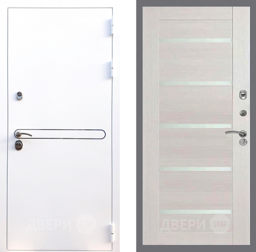 Входная металлическая Дверь Стоп Лайн Вайт СБ-14 Лиственница беж в Одинцово