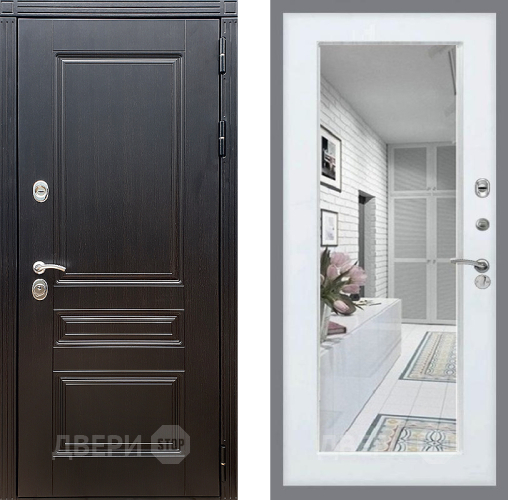 Дверь Стоп МЕГАПОЛИС Зеркало Белый ясень в Одинцово