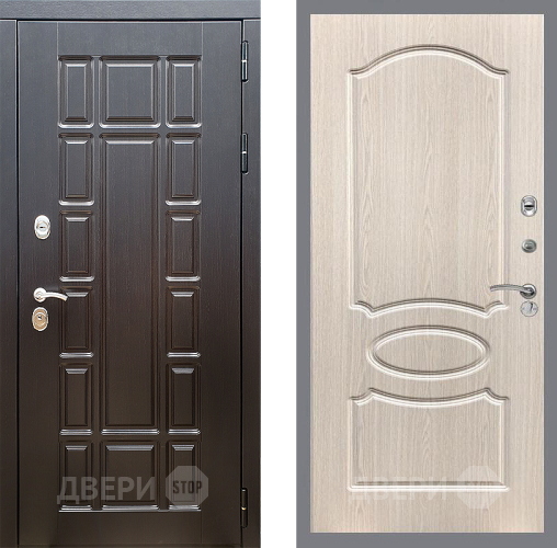 Входная металлическая Дверь Стоп НЬЮ ЙОРК ФЛ-128 Беленый дуб в Одинцово