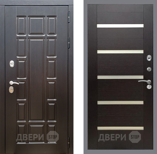 Входная металлическая Дверь Стоп НЬЮ ЙОРК СБ-14 венге поперечный в Одинцово