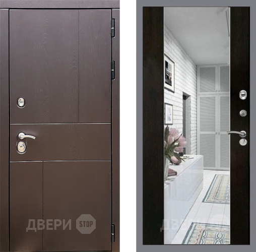 Входная металлическая Дверь Стоп УРБАН Зеркало СБ-16 Венге в Одинцово