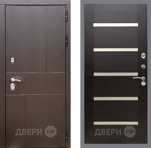 Входная металлическая Дверь Стоп УРБАН СБ-14 венге поперечный в Одинцово