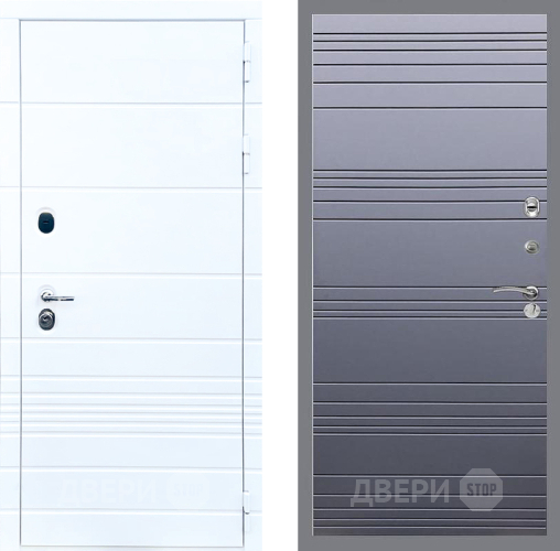 Входная металлическая Дверь Стоп ТРЕНДО Лайн Силк титан в Одинцово