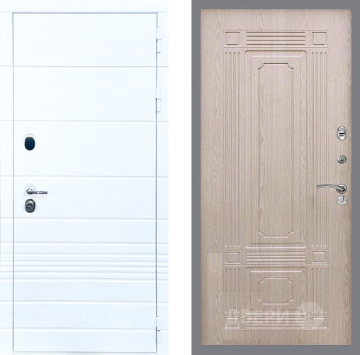 Входная металлическая Дверь Стоп ТРЕНДО ФЛ-2 Беленый дуб в Одинцово