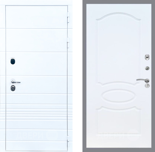 Входная металлическая Дверь Стоп ТРЕНДО ФЛ-128 Белый ясень в Одинцово