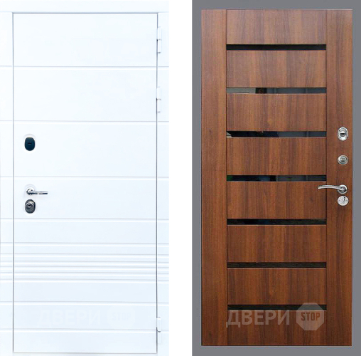 Входная металлическая Дверь Стоп ТРЕНДО СБ-14 Орех бренди в Одинцово