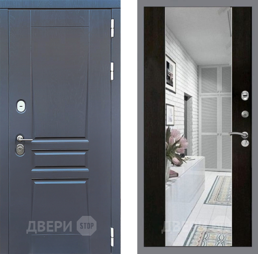 Входная металлическая Дверь Стоп ПЛАТИНУМ Зеркало СБ-16 Венге в Одинцово