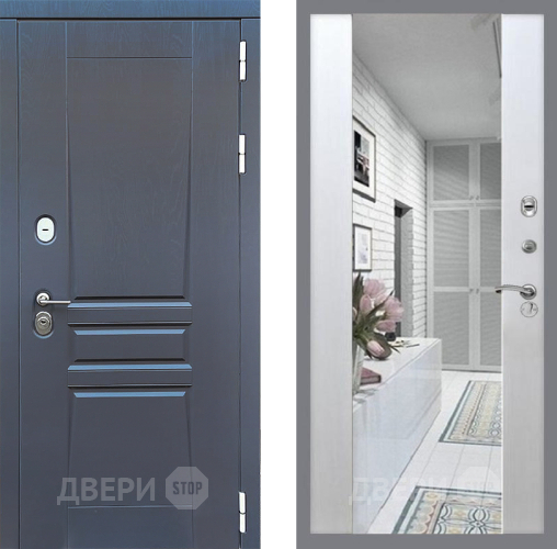 Входная металлическая Дверь Стоп ПЛАТИНУМ Зеркало СБ-16 Лиственница беж в Одинцово