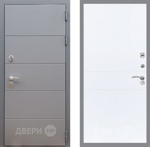 Входная металлическая Дверь Стоп АРТ ГРАФИТ ФЛ-290 Силк Сноу в Одинцово