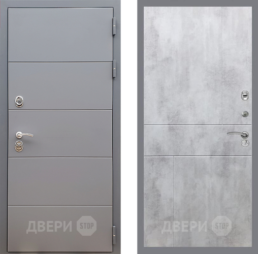 Входная металлическая Дверь Стоп АРТ ГРАФИТ ФЛ-290 Бетон светлый в Одинцово
