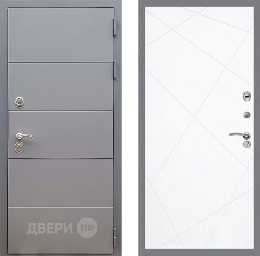 Входная металлическая Дверь Стоп АРТ ГРАФИТ ФЛ-291 Силк Сноу в Одинцово