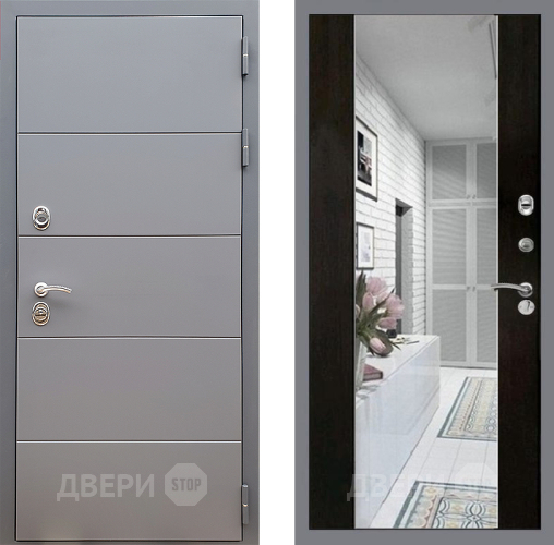 Входная металлическая Дверь Стоп АРТ ГРАФИТ Зеркало СБ-16 Венге в Одинцово