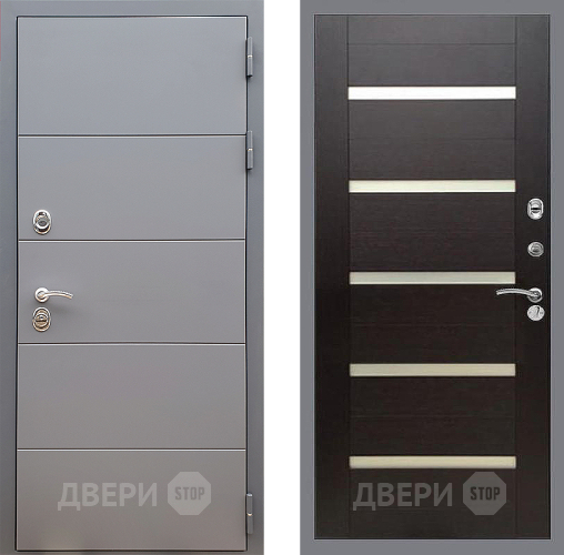 Входная металлическая Дверь Стоп АРТ ГРАФИТ СБ-14 венге поперечный в Одинцово