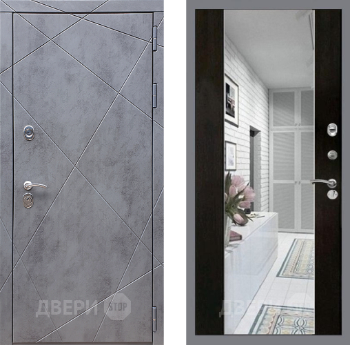 Входная металлическая Дверь Стоп Лучи Зеркало СБ-16 Венге в Одинцово