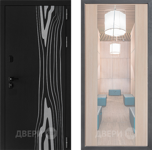 Входная металлическая Дверь Дверной континент ДК-12 ФЛЗ-1 Зеркало Капучино в Одинцово