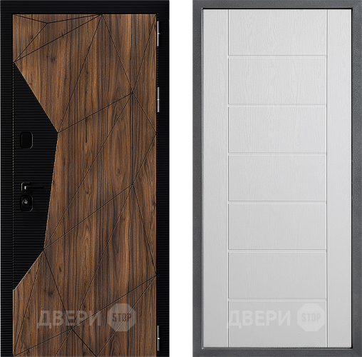 Входная металлическая Дверь Дверной континент ДК-11 ФЛ-Лайн Белое дерево в Одинцово