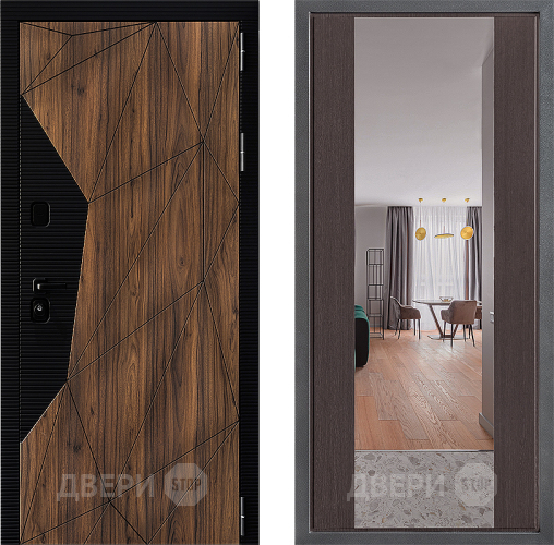 Входная металлическая Дверь Дверной континент ДК-11 ФЛЗ-1 Зеркало Венге в Одинцово