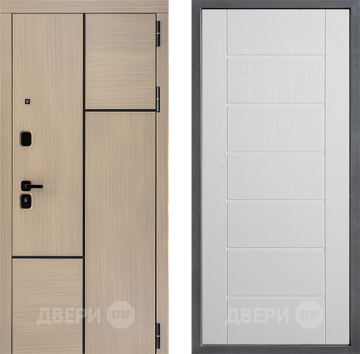 Входная металлическая Дверь Дверной континент ДК-14 ФЛ-Лайн Белое дерево в Одинцово