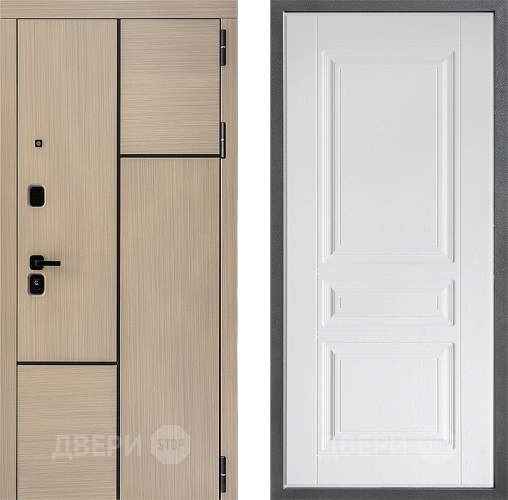 Входная металлическая Дверь Дверной континент ДК-14 ФЛ-243 Альберо Браш серебро в Одинцово