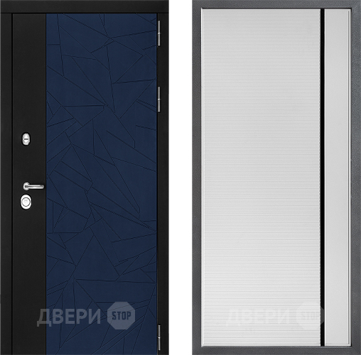 Входная металлическая Дверь Дверной континент ДК-9 ФЛ-757 Черное Стекло Софт милк в Одинцово