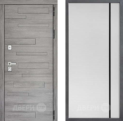 Входная металлическая Дверь Дверной континент ДК-10 ФЛ-757 Черное Стекло Софт милк в Одинцово