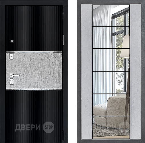 Дверь Дверной континент ДК-13 ФЛЗ-2 Зеркало Бетон светлый в Одинцово