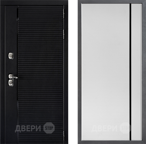 Входная металлическая Дверь Дверной континент ДК-1 ФЛ-757 Черное Стекло Софт милк в Одинцово