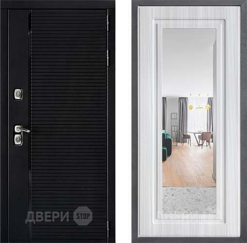 Входная металлическая Дверь Дверной континент ДК-1 ФЛЗ Зеркало Сандал белый в Одинцово