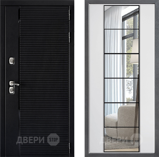 Входная металлическая Дверь Дверной континент ДК-1 ФЛЗ-2 Зеркало Белый софт в Одинцово