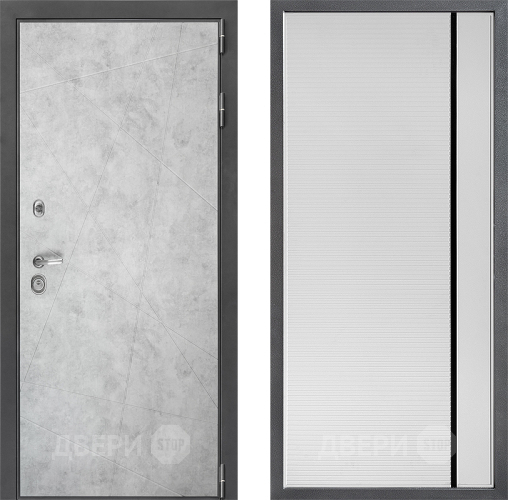 Входная металлическая Дверь Дверной континент ДК-3/743 ФЛ-757 Черное Стекло Софт милк в Одинцово