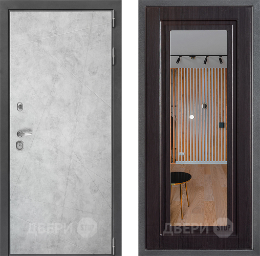 Входная металлическая Дверь Дверной континент ДК-3/743 ФЛЗ Зеркало Венге в Одинцово