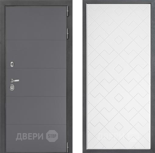 Входная металлическая Дверь Дверной континент ДК-3/649 ФЛ-Тиффани Белый софт в Одинцово