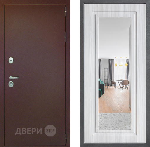 Дверь Дверной континент Рубикон Медь Дизайн ФЛЗ Зеркало Сандал белый в Одинцово