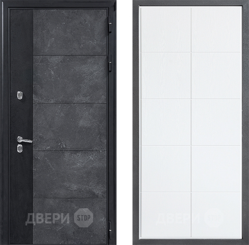 Входная металлическая Дверь Дверной континент ДК-15 Бетон ТЕРМО ФЛ-Кватро Белое дерево в Одинцово